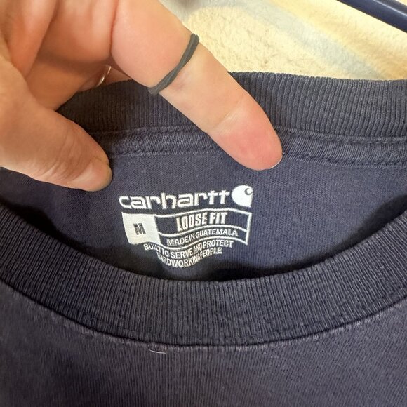 Carhartt Mens Henley Pocket T Shirt Medium Cotton Blue Red Lot of 3 - Picture 7 of 13